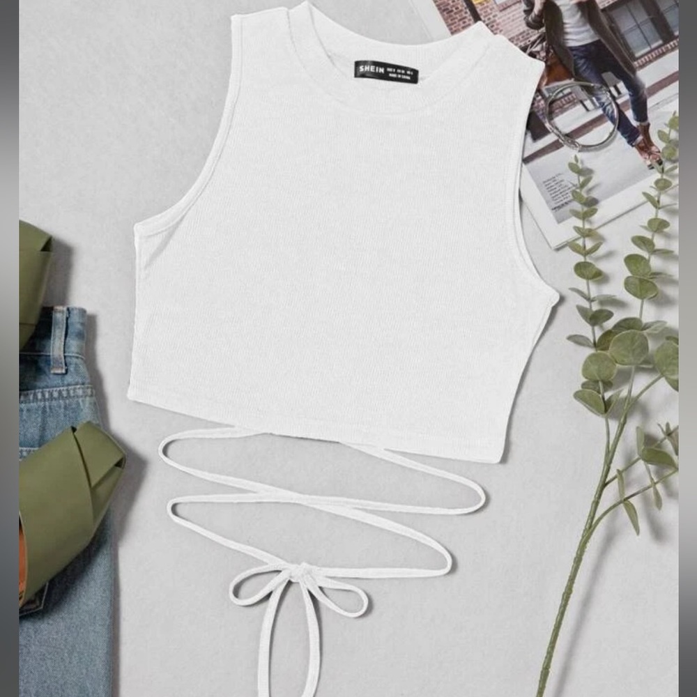 Skue White Wraparound Tank Top Size Large
